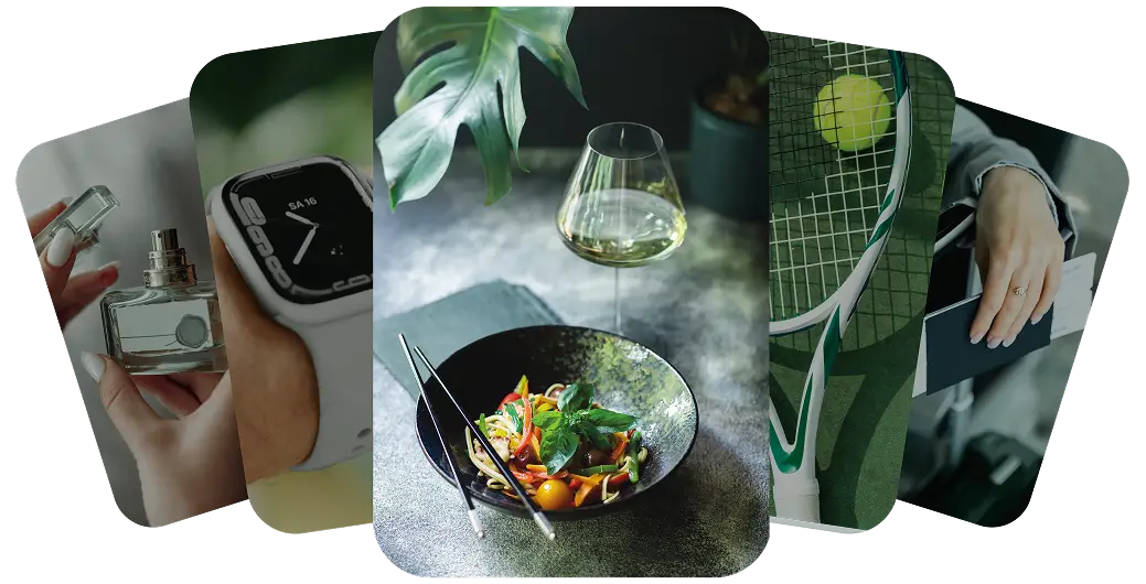 Cards com imagens do que você pode conquistar com seus pontos